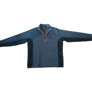 Spyder Sweater Adult Medium Black Red Quarter Zip Pullover Ski Waffle Thermal XL